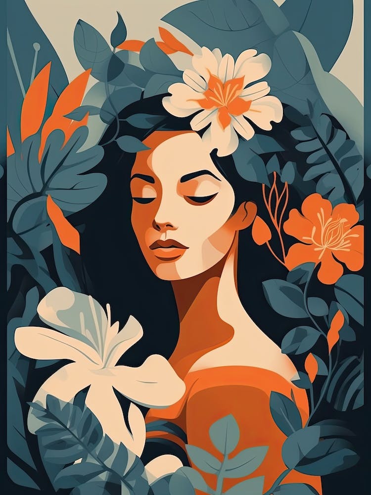 Bloom Body Woman Boho Illustration 8