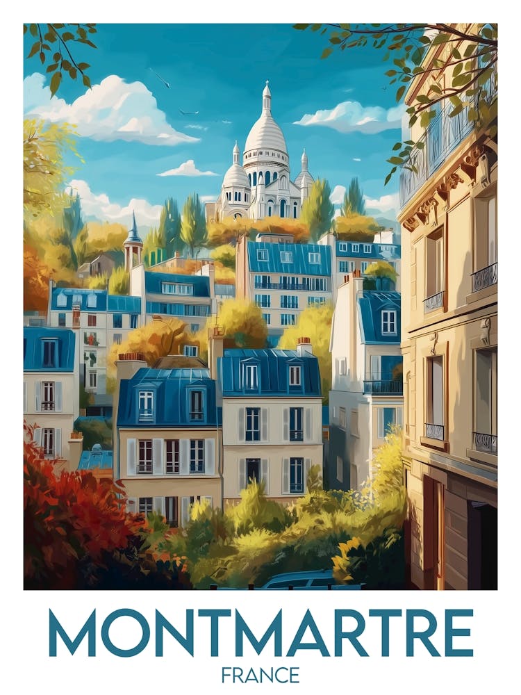 Affiche de voyage Montmartre