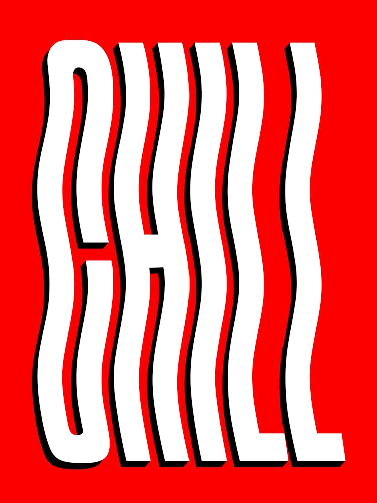 Chill Wavy Text (red and white tone)