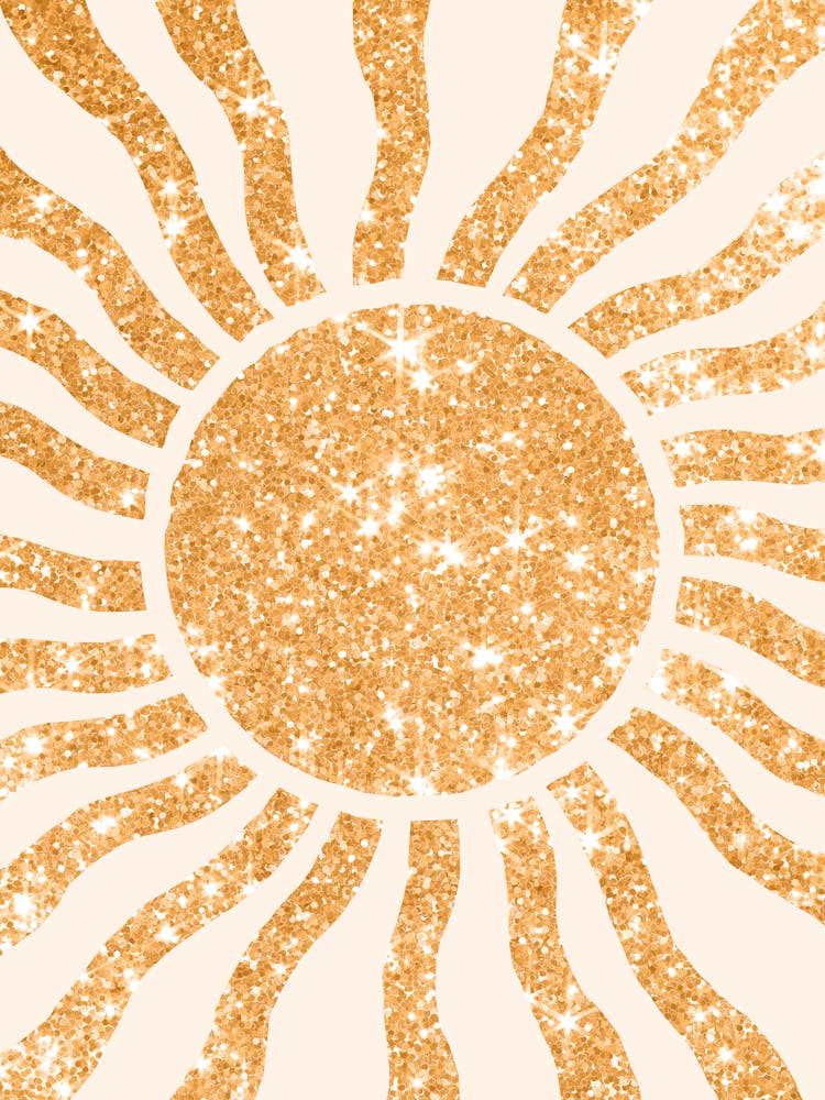 Glittery Boho Sun Bedroom Art