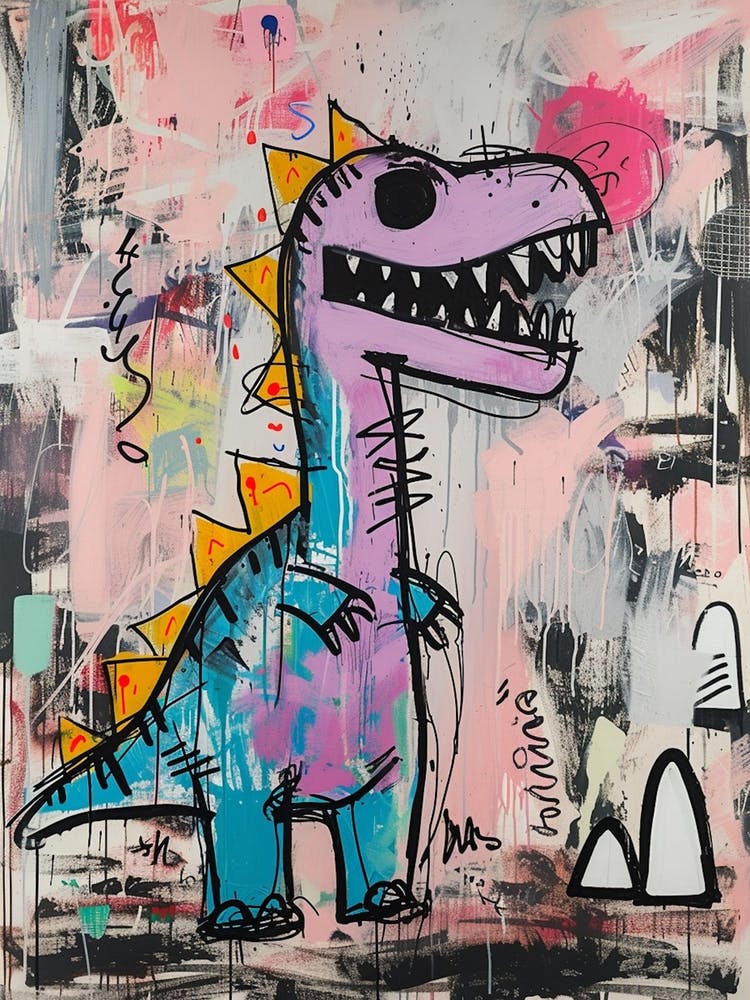 Abstract Dinosaur Graffiti Style Painting 1