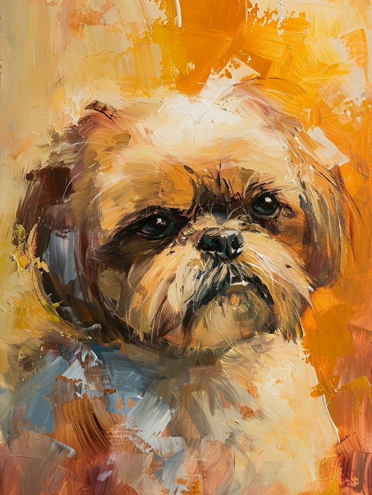 Shih Tzu Acrylic Painting 5