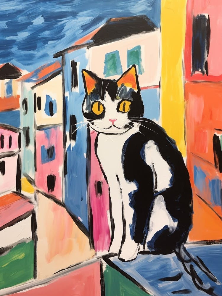 Painting Of A Cat In Palermo Italy
