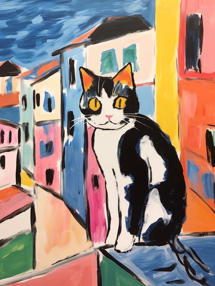 Painting Of A Cat In Palermo Italy