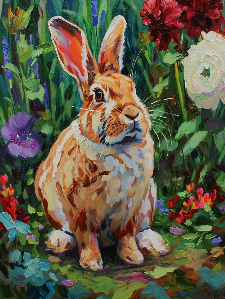Flemish Giant Rabbit Painting 4