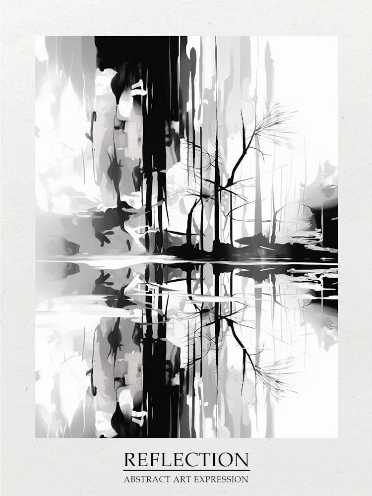 Reflection Abstract Black And White 12 Poster