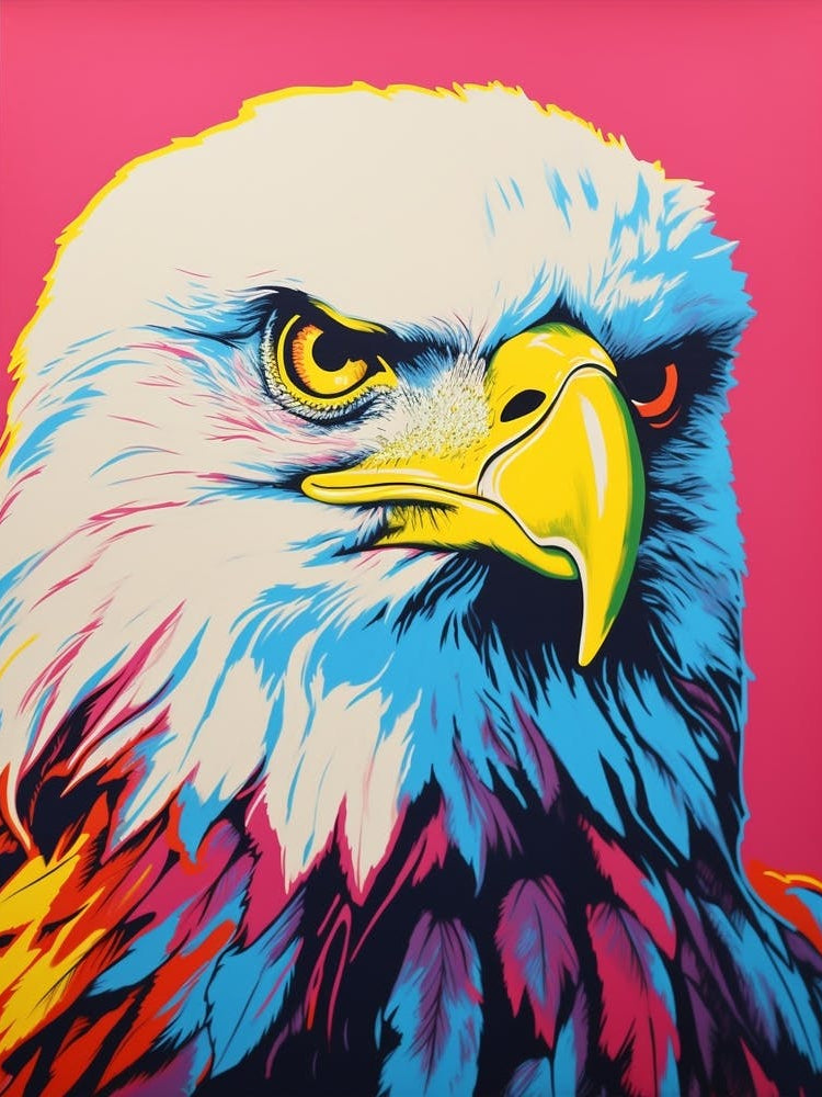 Andy Warhol Style Bird Bald Eagle 1