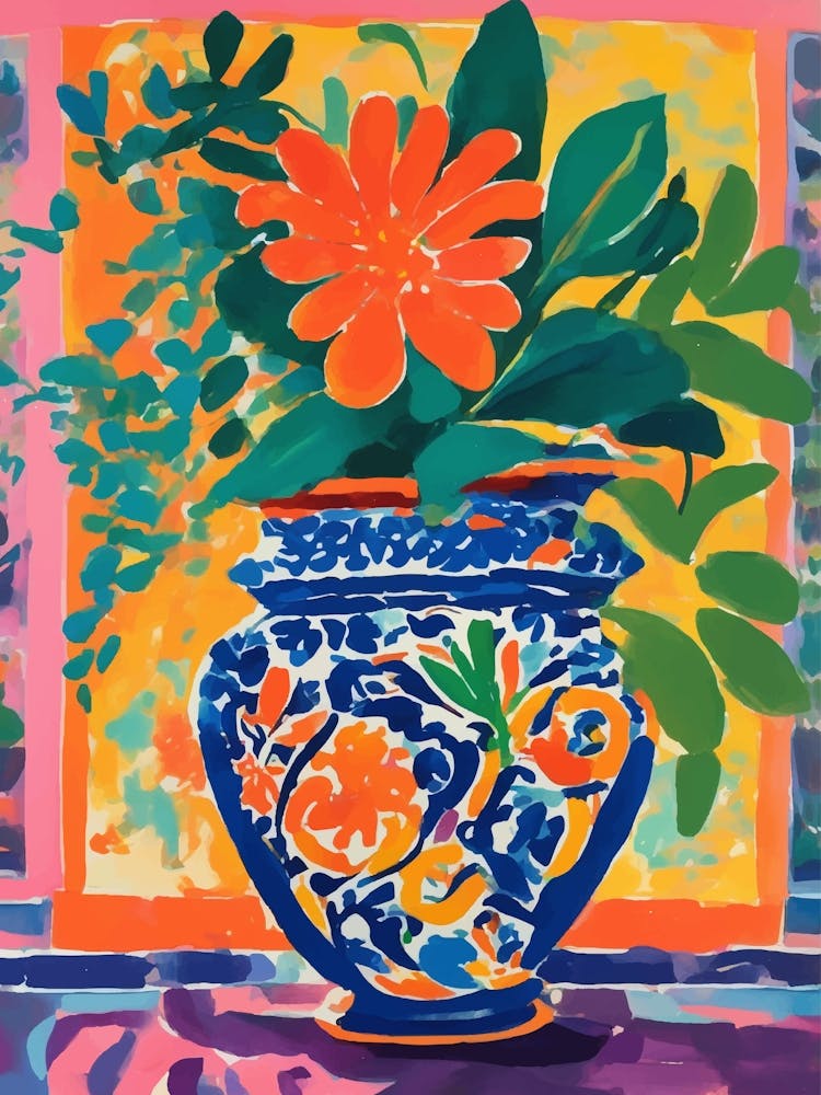 Ornate flowerpot Vase Of Flowers