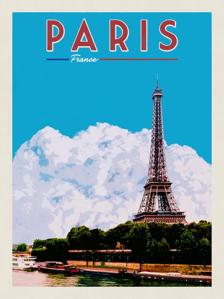 Paris France Travel Poster