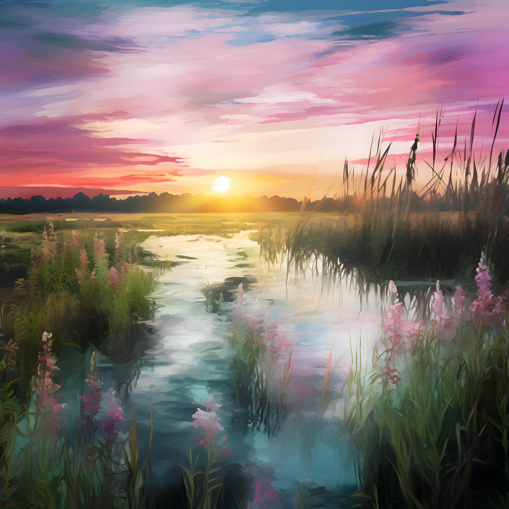 Sunset In The Marsh