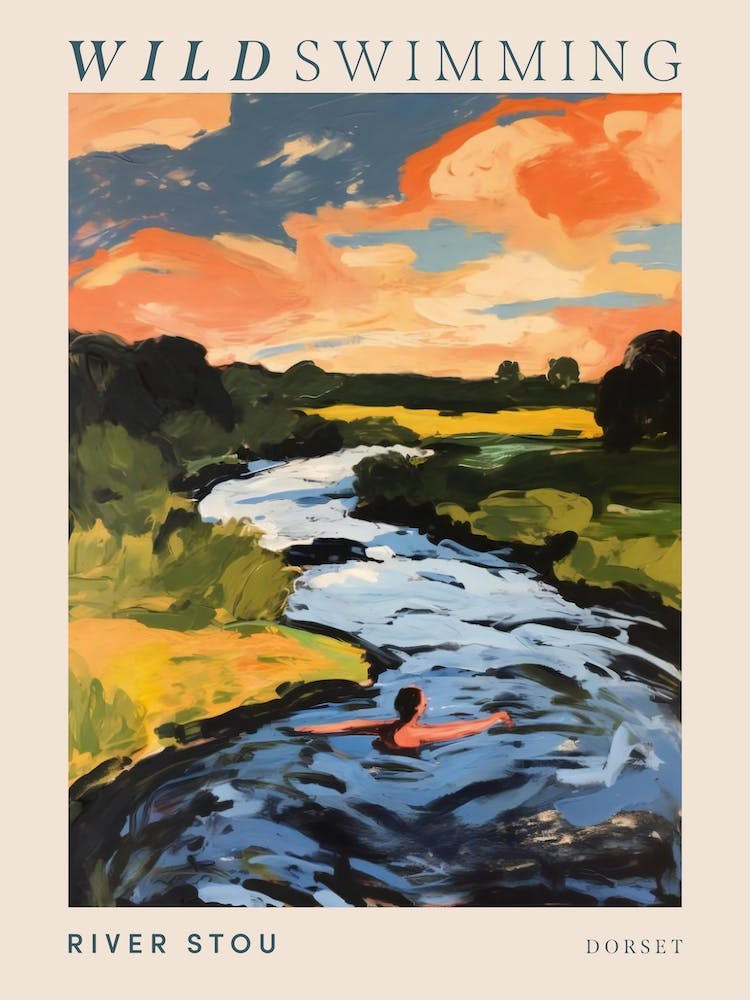 Wild Swimming At River Stou Dorset 5 Poster