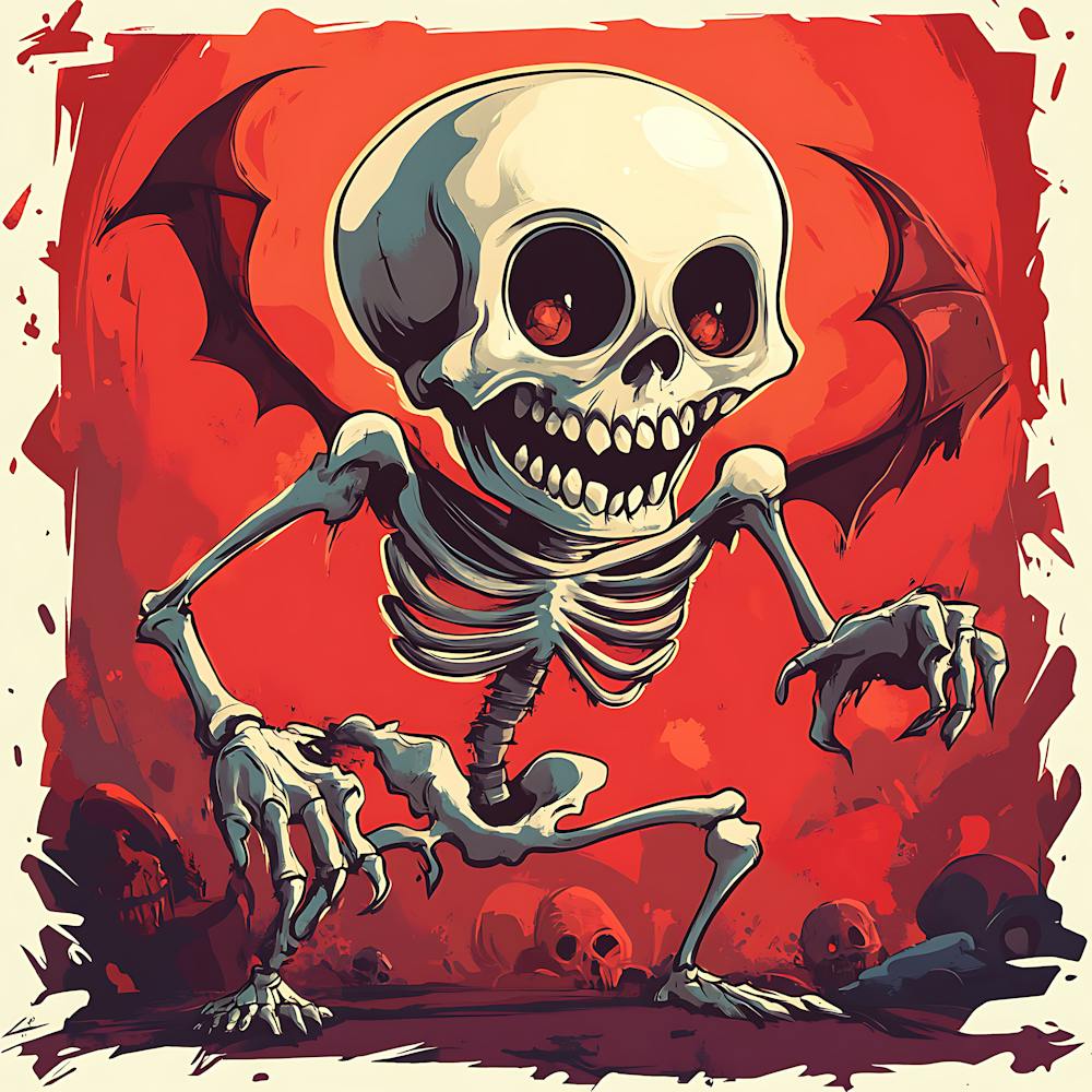 Spooky Halloween Skeleton Emojis Artwork 13