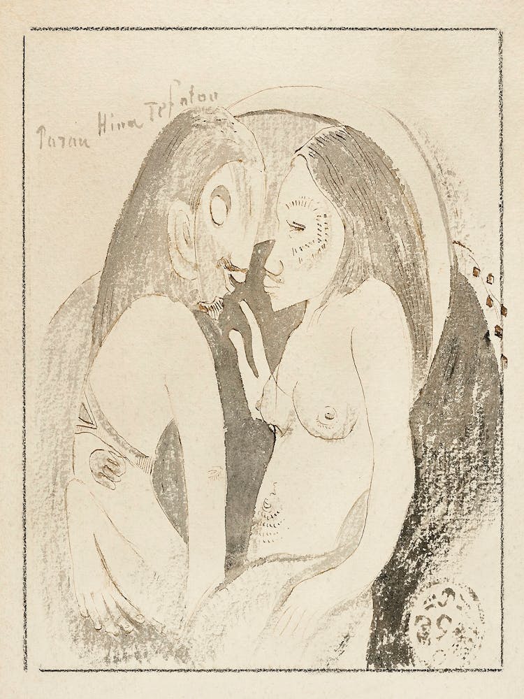 Words Between Goddess Of The Moon And God Of The Earth, Paul Gauguin
