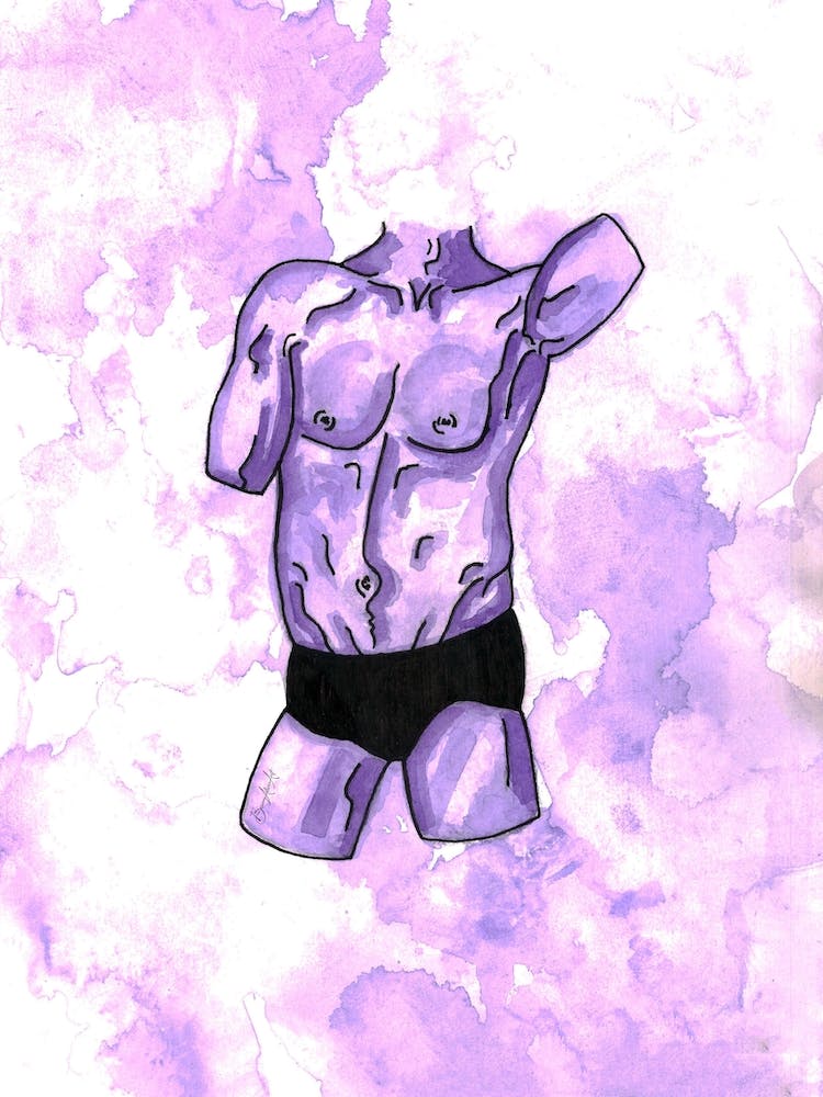 Male Torso Watercolour
