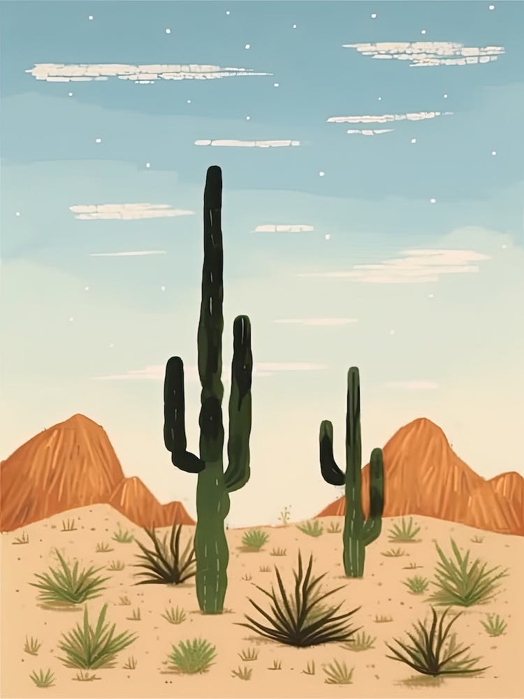 Wüstenkaktus Landschaft Illustration 5