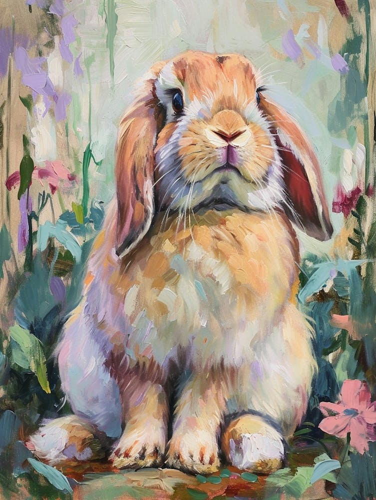 French Lop Rabbit Painting 2