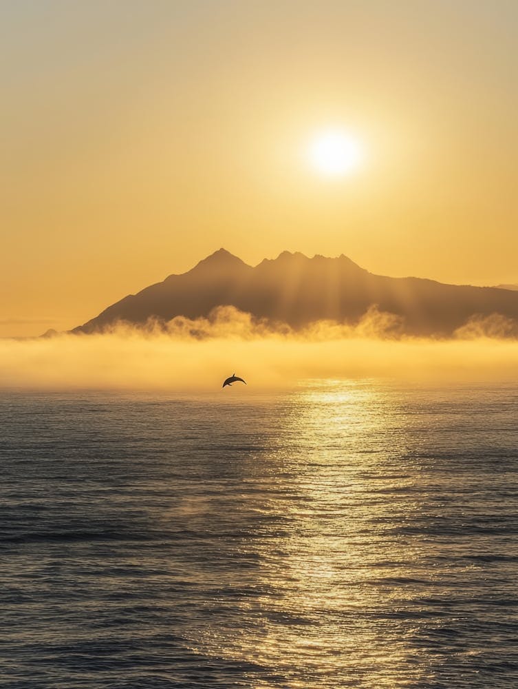 Sunrise Over The Ocean. Generated AI.
