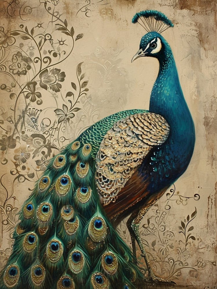 Kitsch Ornamental Peacock 2