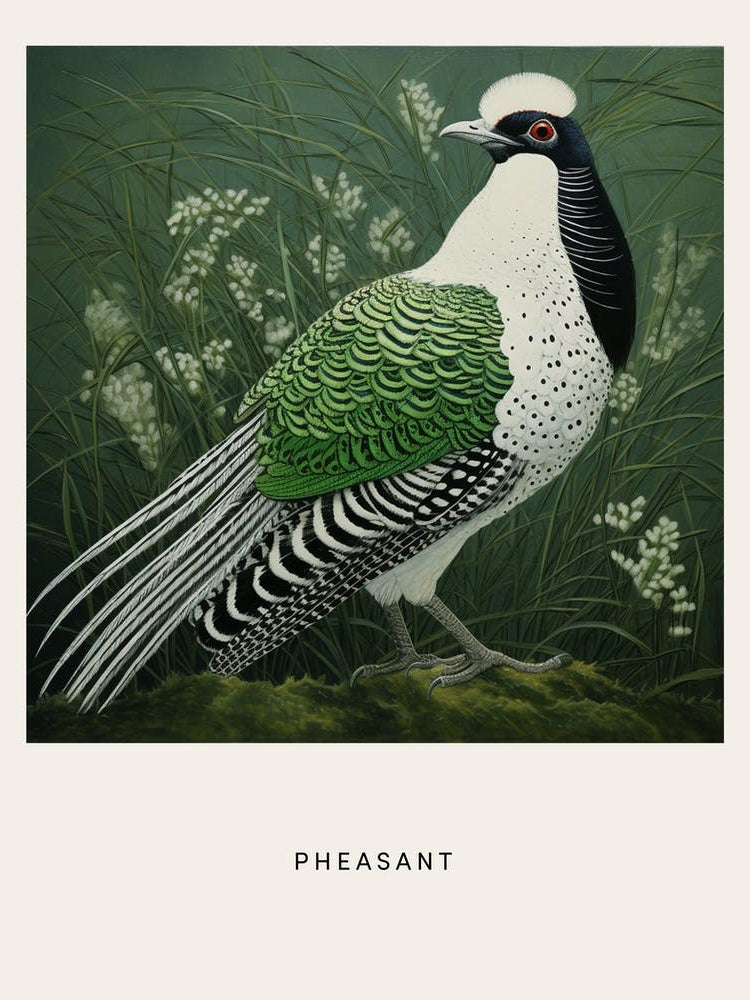 Ohara Koson Inspired Bird Painting Pheasant 8 Poster