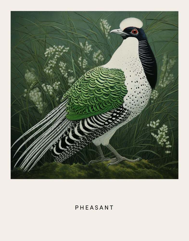 Ohara Koson Inspired Bird Painting Pheasant 8 Poster