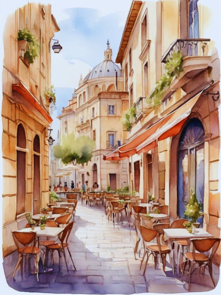 Watercolor Street Scene 3