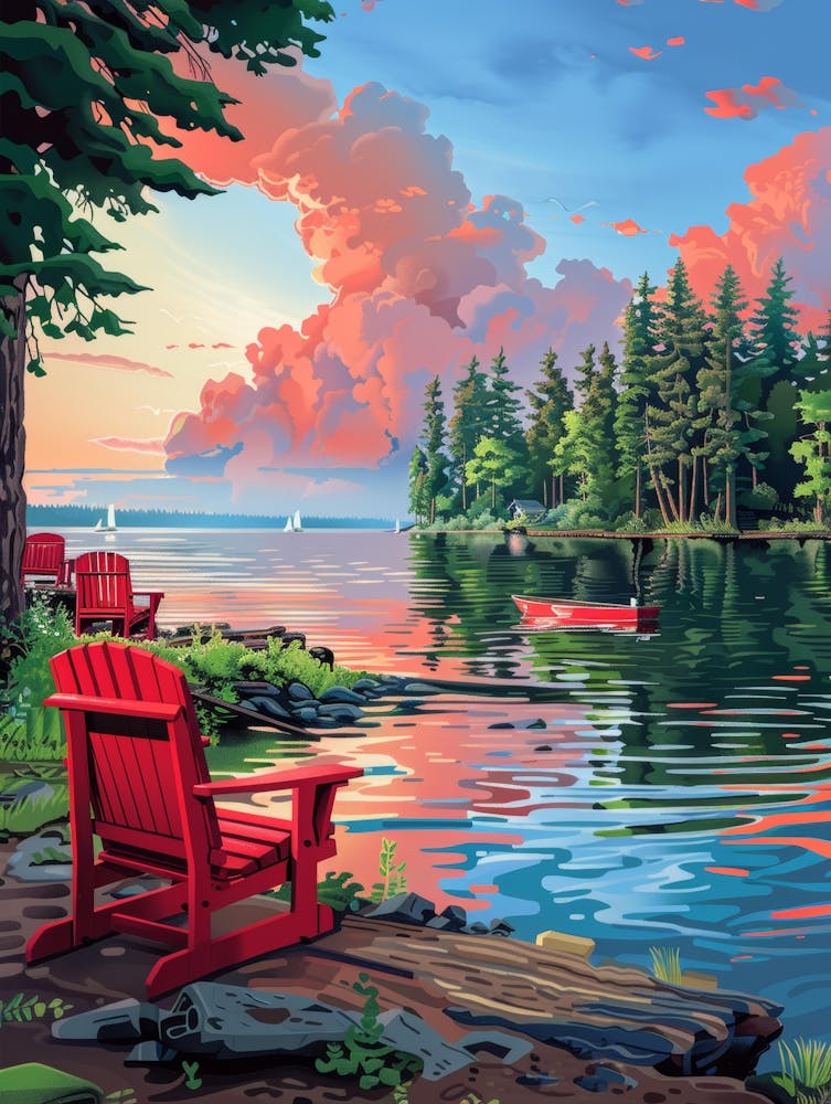 Coucher De Soleil Au Bord Du Lac 4