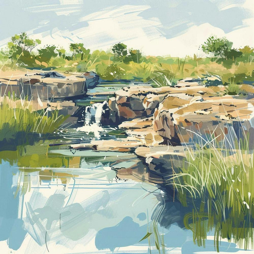 Watercolour Of A Stream