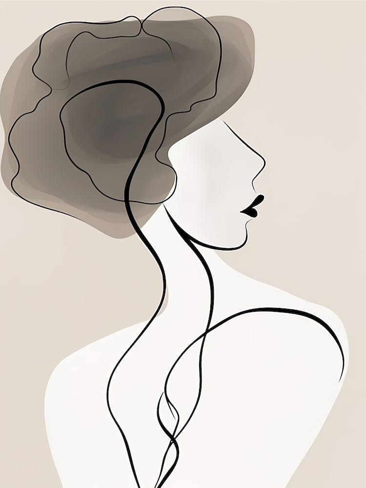 Woman Silhouette Line Art Abstract 5