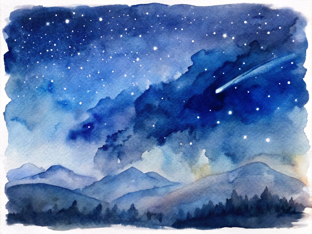 A Minimalist Depiction Of A Meteor Shower Streakin (1)