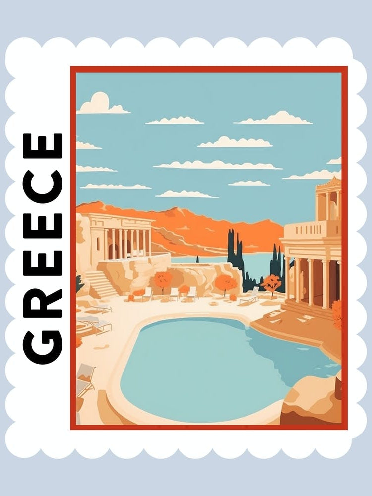Greece 1 Travel Stamp Poster