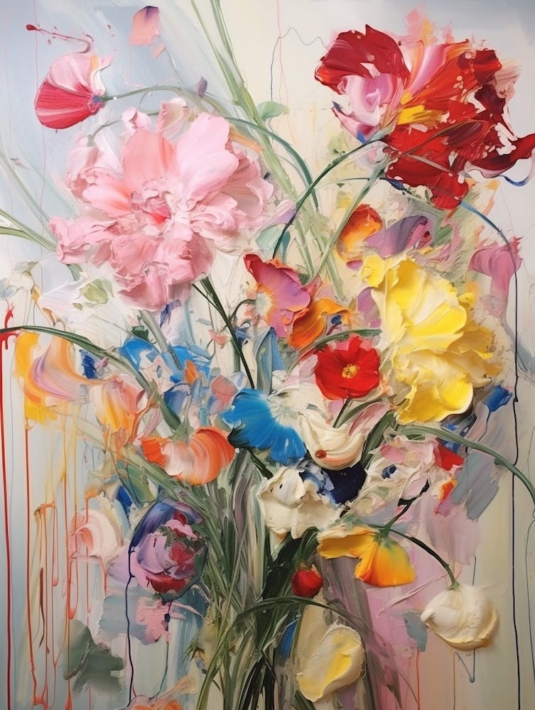 Abstract Flower Painting Carnation 4