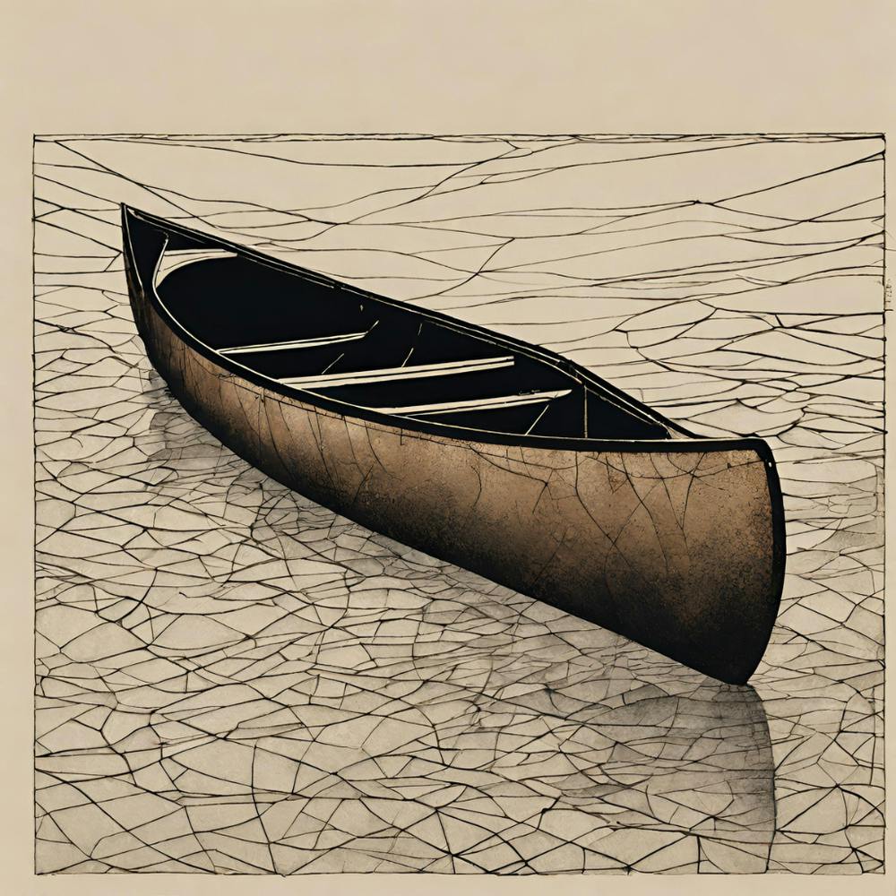 Vintage Abstract Canoe