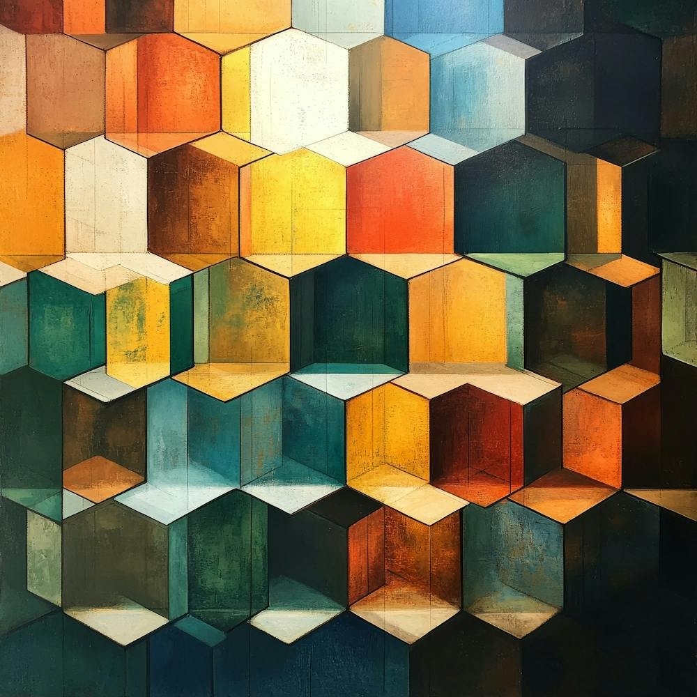 Geometric Cubes Art