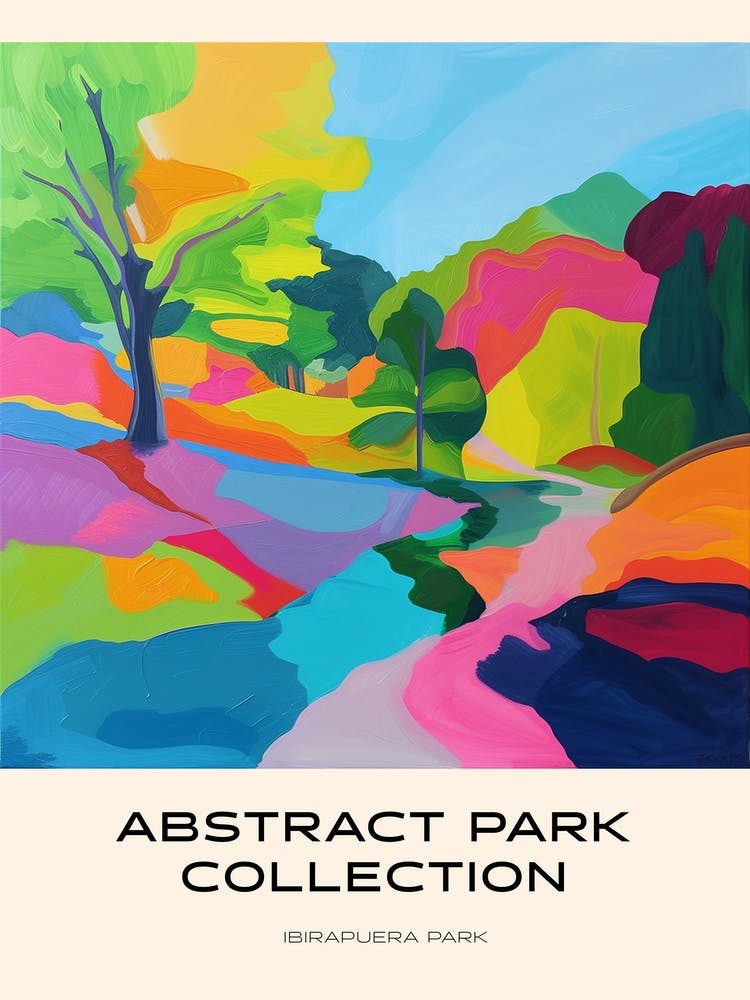 Abstraktes Park-Kollektionsposter Ibirapuera Park Bogota Colombia 1