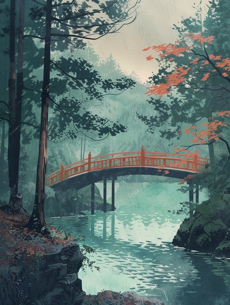 Nikko Japan 7 Retro Illustration