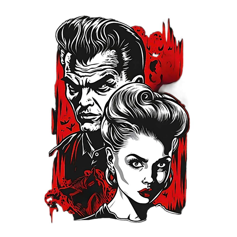 Bride & Frankenstein Vintage Style Poster Print