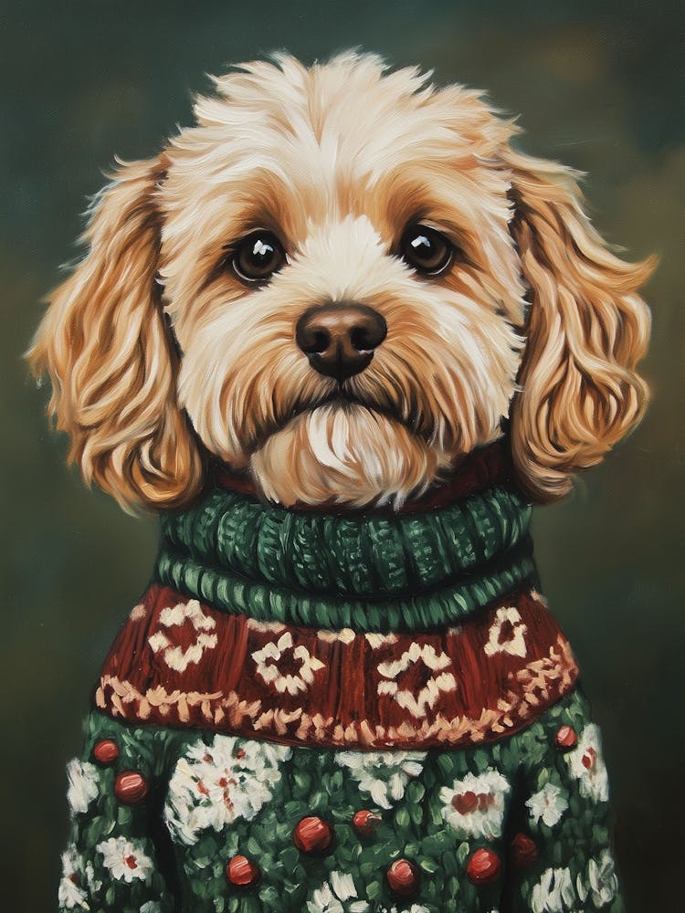 Cavapoo In Christmas Jumper