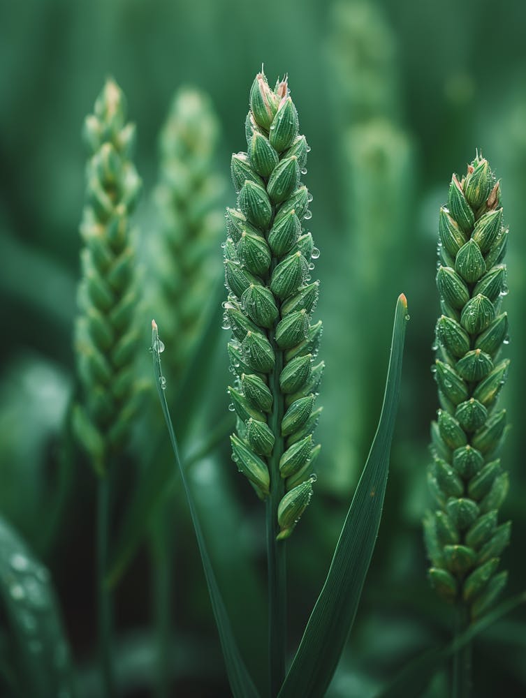Green Wheat In A Field