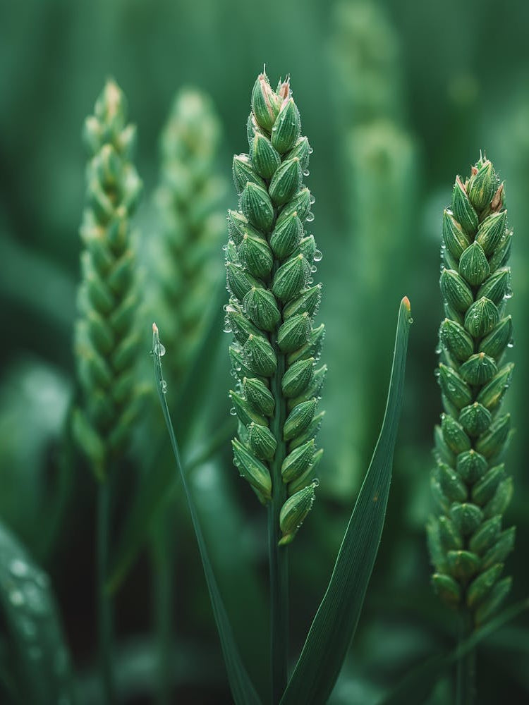 Green Wheat In A Field