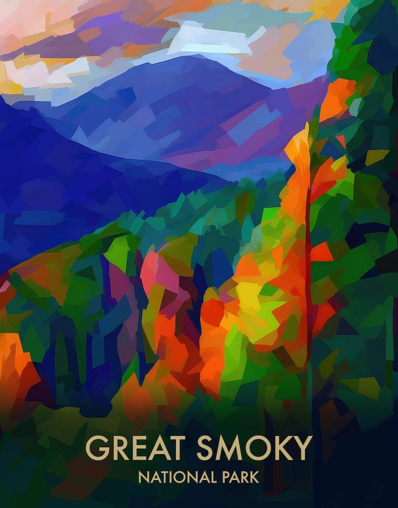 Great Smoky National Park Matisse Style Vintage Travel Poster 4