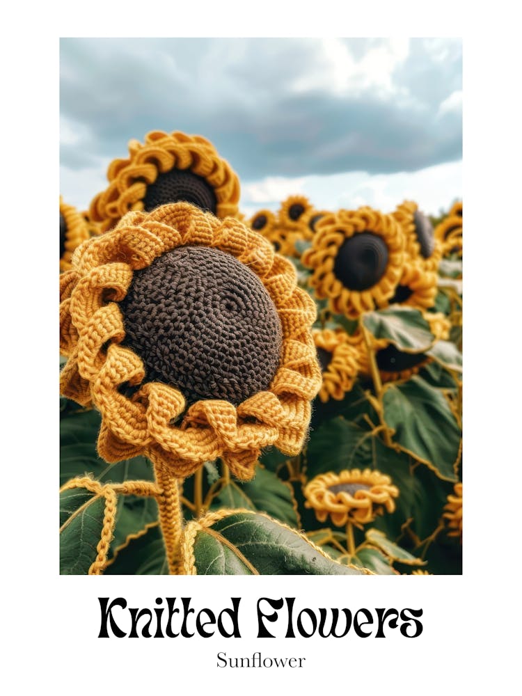 Knitted Flowers Sunflower 3