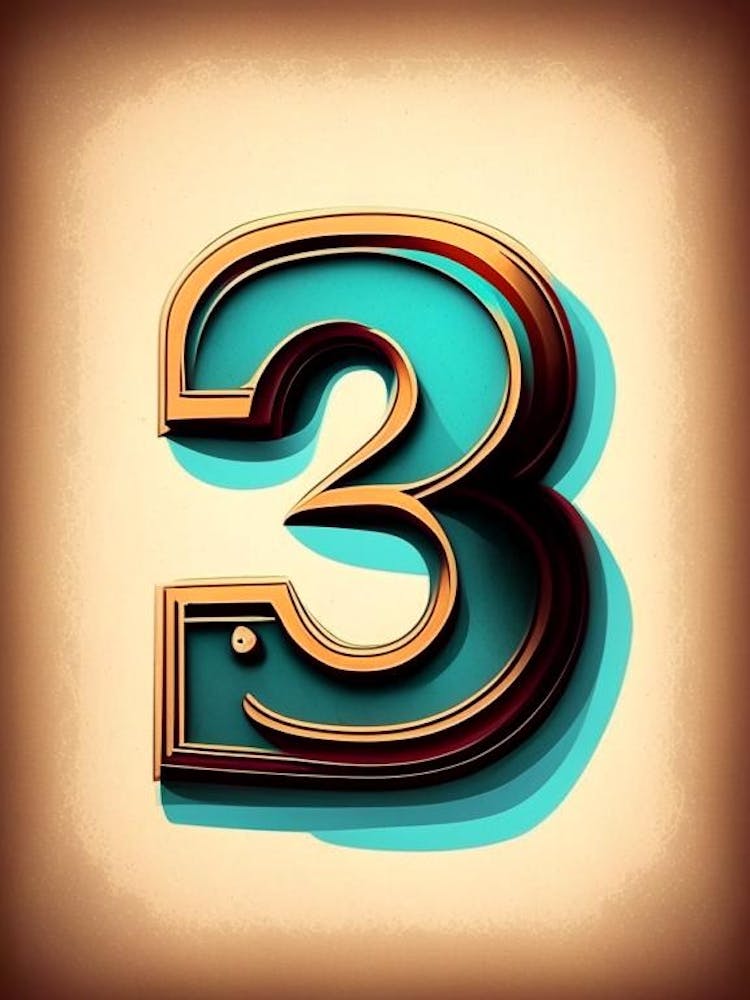 33, Number, Education Retro Drawing 2