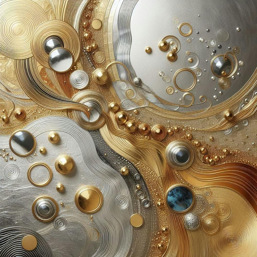 Abstract Gold And Silver Painting
