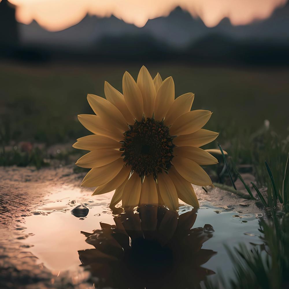 Sunflower At Sunset