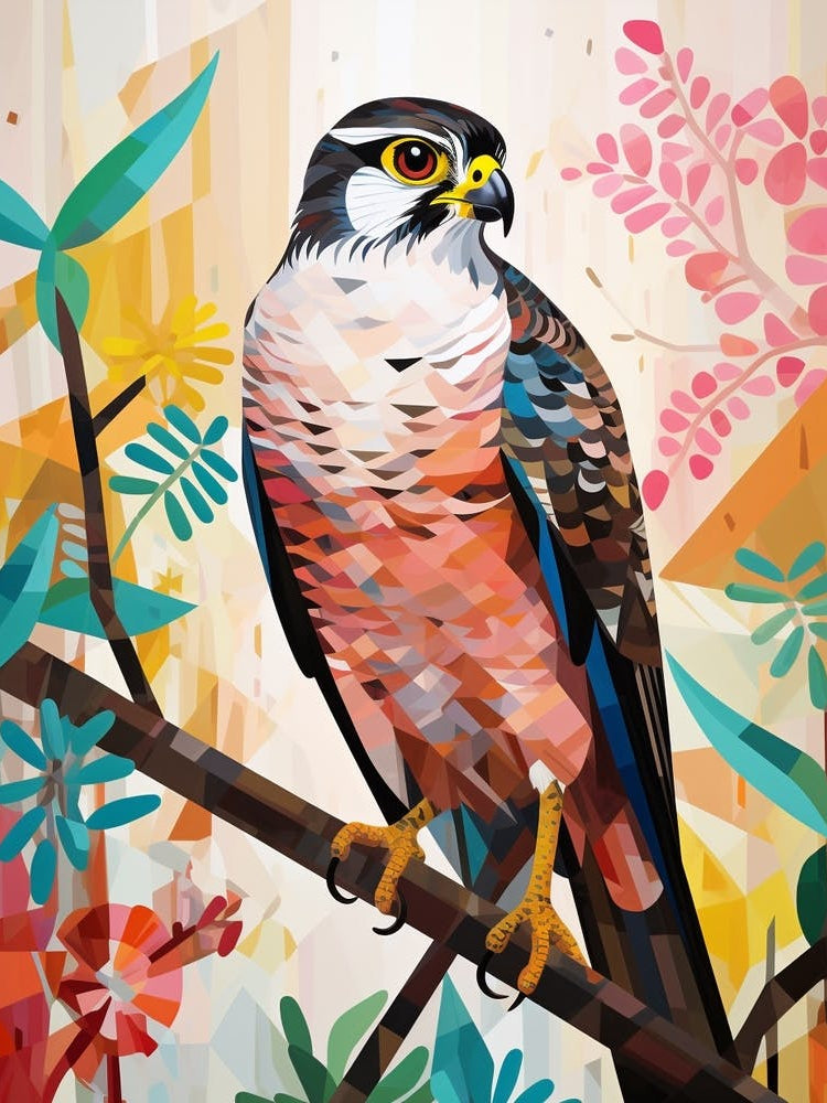 Bird Painting Collage Eurasian Sparrow 2