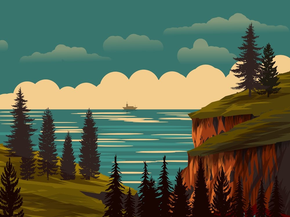 Nature Landscape Sea Water Costa Cliffs Sunset Blue Ocean Beach Vista Scenic Scenario Rock Hill Trees