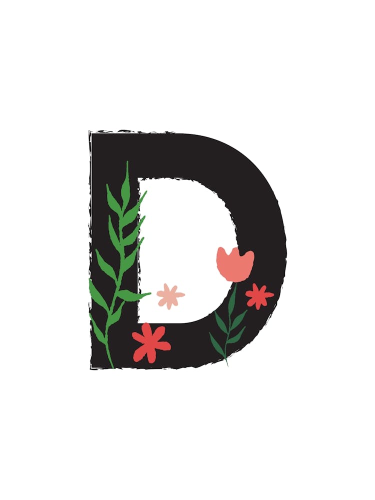 Bedroom Decor White Floral Letters Grey 04