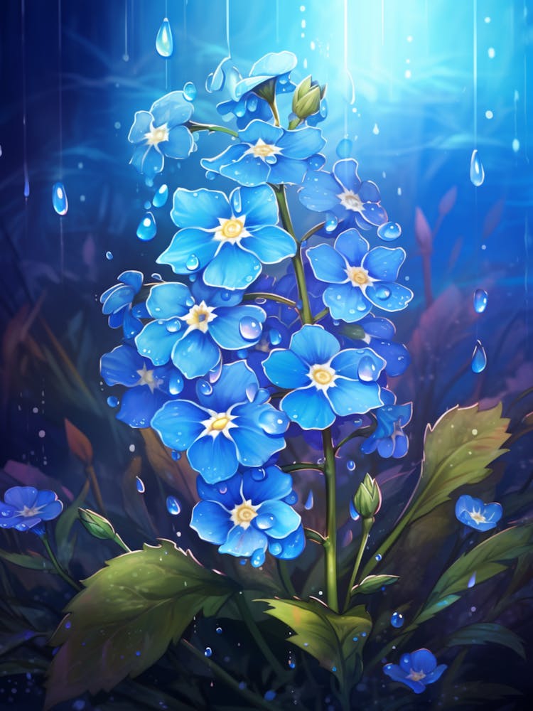 Forget Me Not Wildflower At Dawn 4