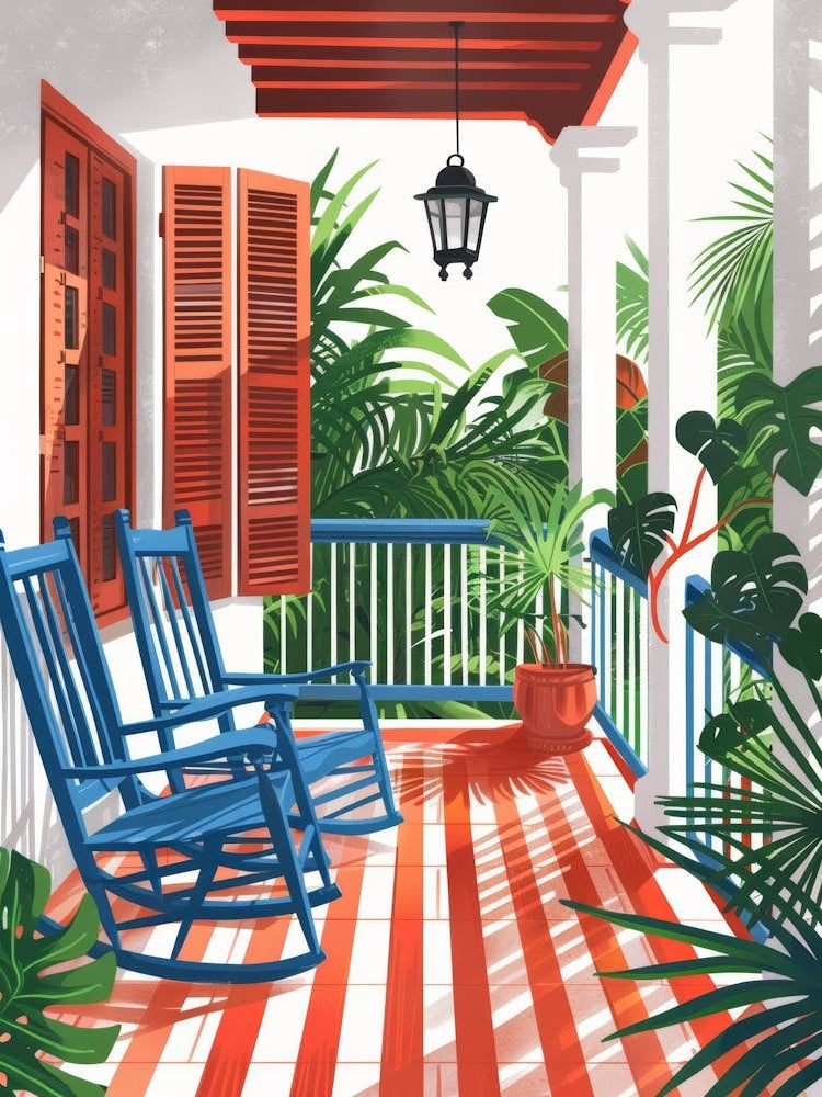 Rocking Chairs On The Porch