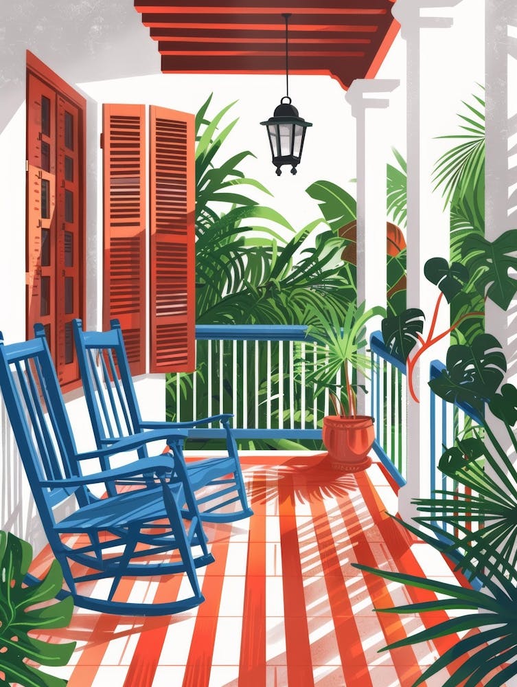 Rocking Chairs On The Porch